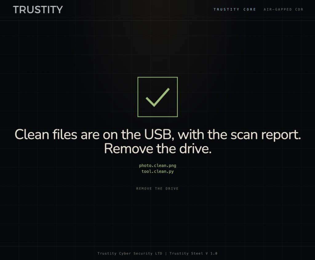 Trustity Element with clean files ready to remove